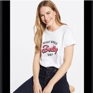 Draper James What Would Dolly Do? Graphic Tee Size Medium